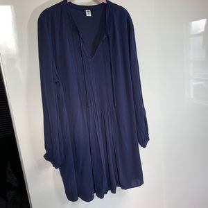 Long sleeves navy dress